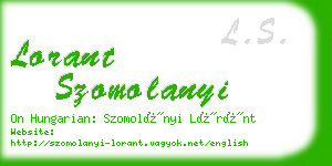 lorant szomolanyi business card